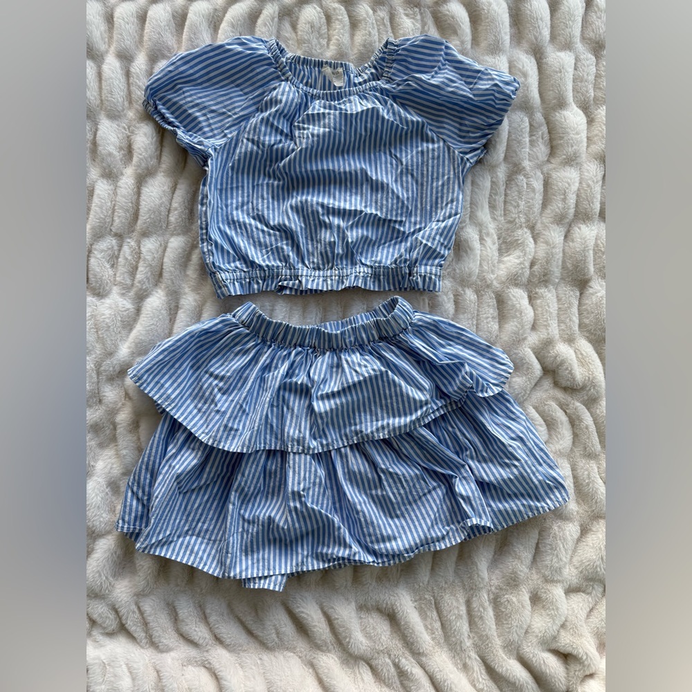 Blue Striped Two-Piece matching set Crew Cuts girls size 10